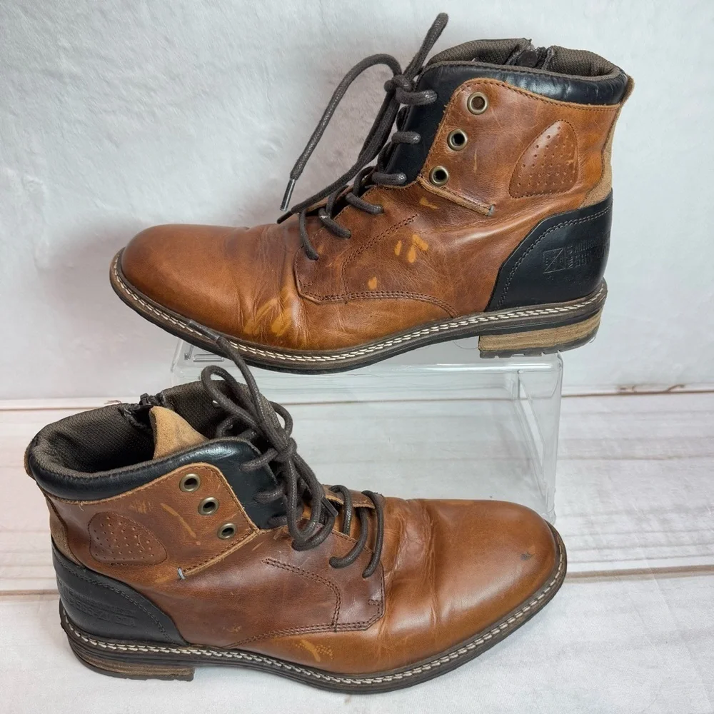 Bull Boxer Biltmore Men’s Brown & Black Genuine Leather Ankle Boots